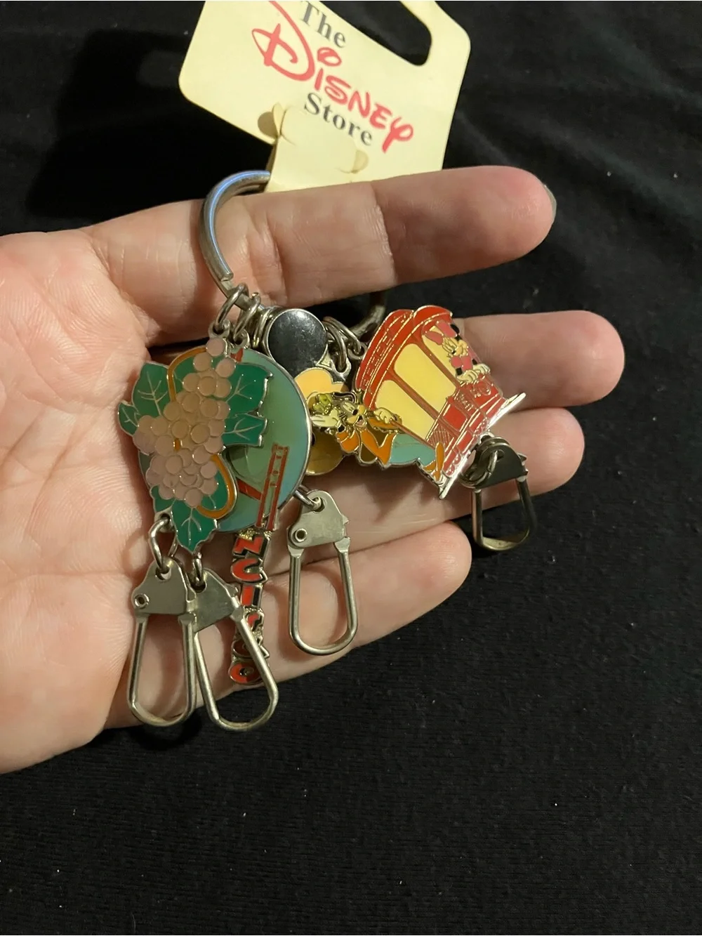 VTG Disney Store San Francisco Mickey Mouse Multi Charm Keychain NWT